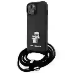 Чехол Karl Lagerfeld Crossbody Saffiano Metal Pin Karl & Choupette для iPhone 15 Plus Black (KLHCP15MSAKCPSK)