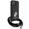 Чохол Karl Lagerfeld Crossbody Saffiano Metal Pin Karl & Choupette для iPhone 15 Plus Black (KLHCP15MSAKCPSK)