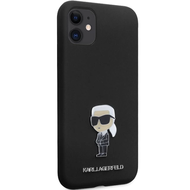 Чохол Karl Lagerfeld Silicone Ikonik Metal Pin для iPhone 11 | XR Black (KLHCN61SMHKNPK)