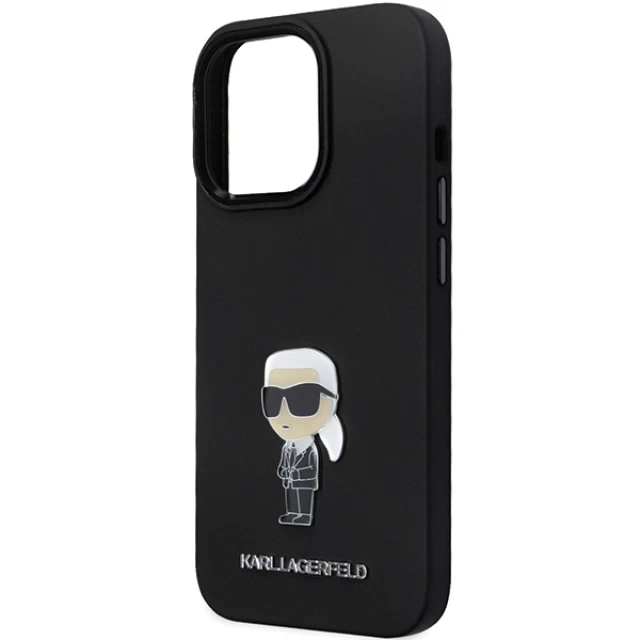 Чехол Karl Lagerfeld Silicone Ikonik Metal Pin для iPhone 13 Pro Max Black (KLHCP13XSMHKNPK)