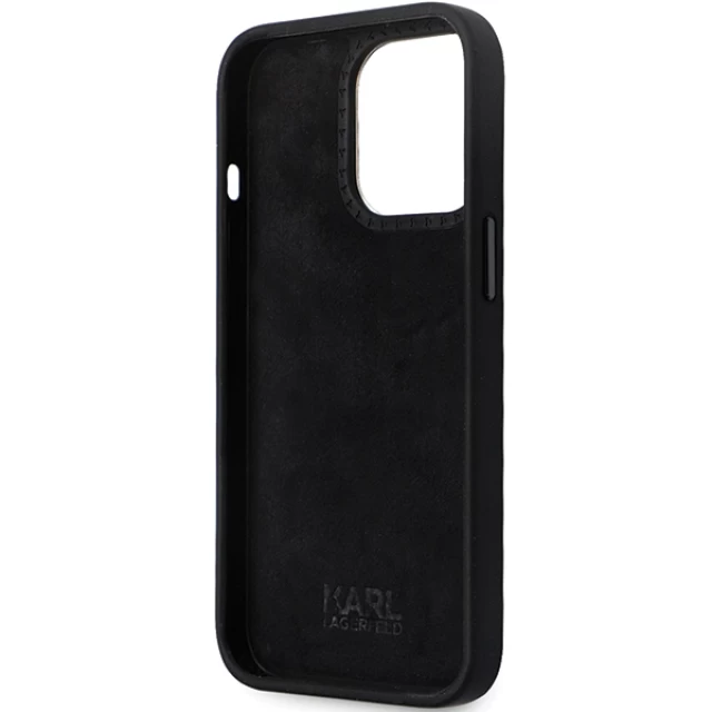 Чохол Karl Lagerfeld Silicone Ikonik Metal Pin для iPhone 14 Pro Max Black (KLHCP14XSMHKNPK)