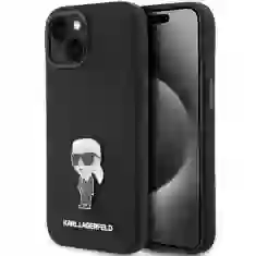 Чехол Karl Lagerfeld Silicone Ikonik Metal Pin для iPhone 15 Plus Black (KLHCP15MSMHKNPK)