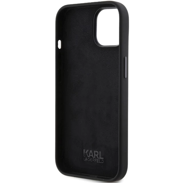 Чохол Karl Lagerfeld Silicone Ikonik Metal Pin для iPhone 15 Plus Black (KLHCP15MSMHKNPK)