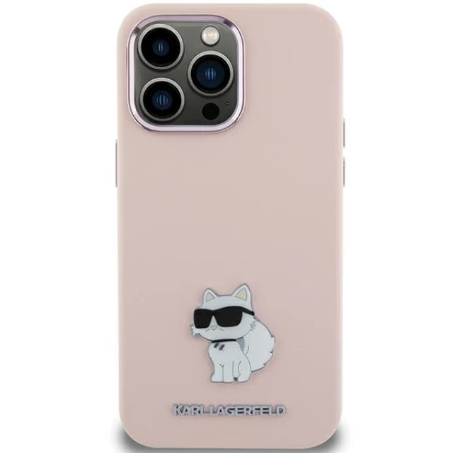 Чохол Karl Lagerfeld Silicone Choupette Metal Pin для iPhone 15 Pink (KLHCP15SSMHCNPP)