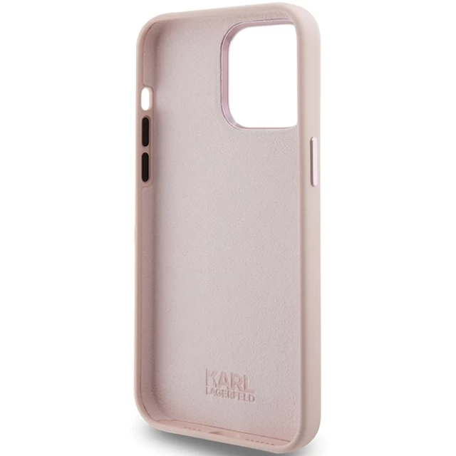 Чехол Karl Lagerfeld Silicone Choupette Metal Pin для iPhone 15 Pro Max Pink (KLHCP15XSMHCNPP)