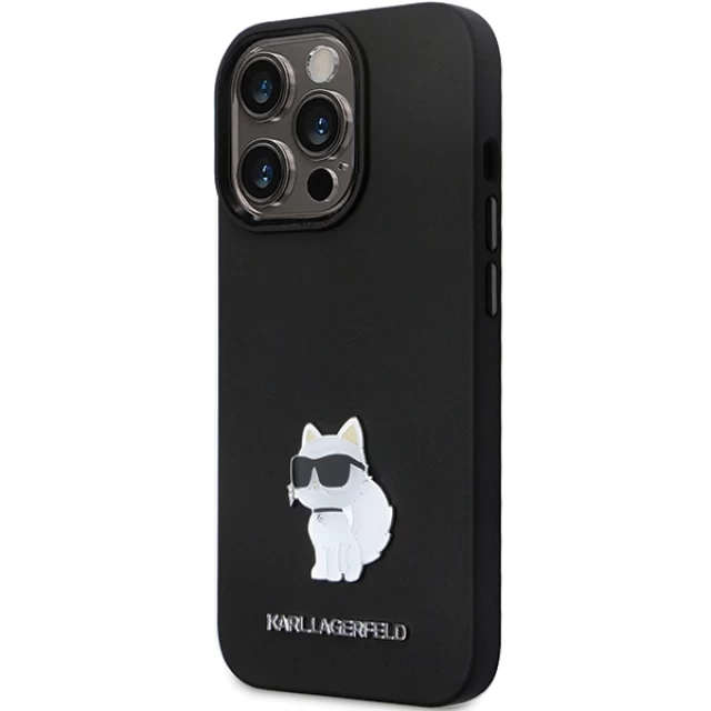Чохол Karl Lagerfeld Silicone C Metal Pin для iPhone 13 | 13 Pro Black (KLHCP13LSMHCNPK)