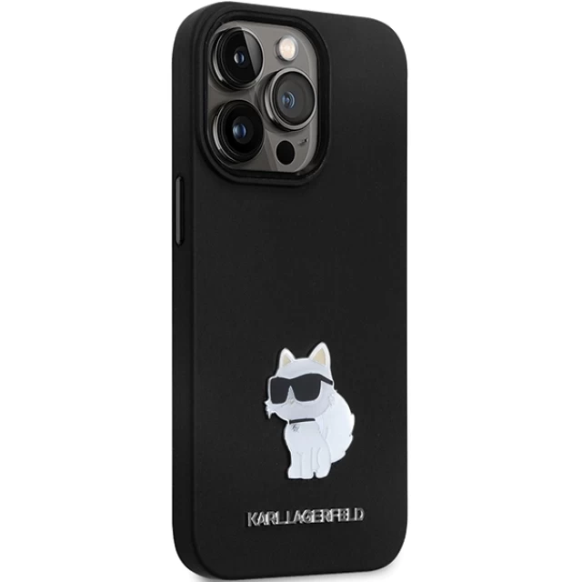 Чохол Karl Lagerfeld Silicone C Metal Pin для iPhone 13 | 13 Pro Black (KLHCP13LSMHCNPK)