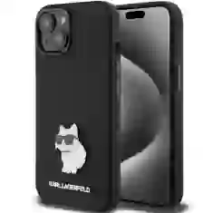 Чохол Karl Lagerfeld Silicone Choupette Metal Pin для iPhone 15 Black (KLHCP15SSMHCNPK)