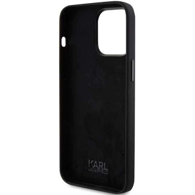 Чехол Karl Lagerfeld Silicone Choupette Metal Pin для iPhone 15 Pro Max Black (KLHCP15XSMHCNPK)