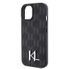 Чехол Karl Lagerfeld Leather Monogram Hot Stamp Metal Logo для iPhone 15 Black (KLHCP15SPKLPKLK)