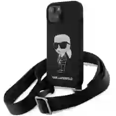 Чохол Karl Lagerfeld Crossbody Silicone Ikonik для iPhone 15 Black (KLHCP15SSCBSKNK)