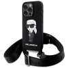 Чохол Karl Lagerfeld Crossbody Silicone Ikonik для iPhone 15 Pro Black (KLHCP15LSCBSKNK)