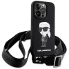 Чохол Karl Lagerfeld Crossbody Silicone Ikonik для iPhone 15 Pro Black (KLHCP15LSCBSKNK)