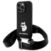 Чехол Karl Lagerfeld Crossbody Silicone Choupette для iPhone 15 Pro Black (KLHCP15LSCBSCNK)