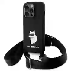 Чехол Karl Lagerfeld Crossbody Silicone Choupette для iPhone 15 Pro Black (KLHCP15LSCBSCNK)