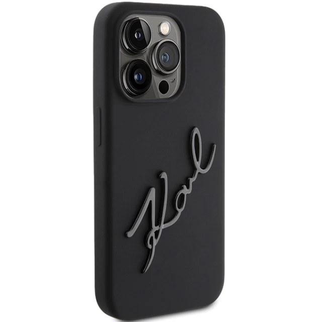 Чехол Karl Lagerfeld Silicone Karl Script для iPhone 15 Pro Max Black (KLHCP15XSKSBMCK)