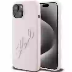 Чохол Karl Lagerfeld Silicone Karl Script для iPhone 15 Pink (KLHCP15SSKSBMCP)