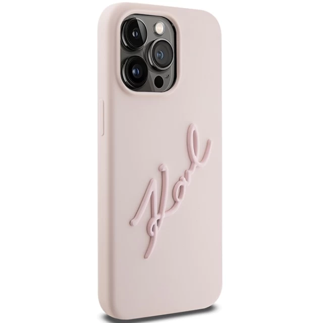 Чохол Karl Lagerfeld Silicone Karl Script для iPhone 15 Pro Pink (KLHCP15LSKSBMCP)