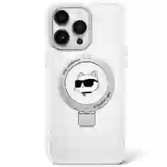 Чохол Karl Lagerfeld Ring Stand Choupette Head для iPhone 15 Plus White with MagSafe (KLHMP15MHMRSCHH)