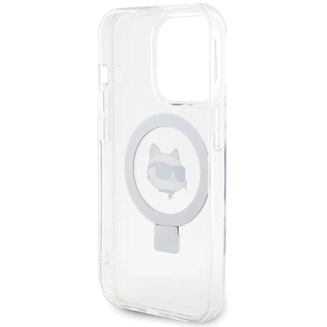 Чехол Karl Lagerfeld Ring Stand Choupette Head для iPhone 15 Pro Max White with MagSafe (KLHMP15XHMRSCHH)