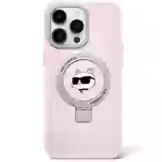 Чохол Karl Lagerfeld Ring Stand Choupette Head для iPhone 15 Pink with MagSafe (KLHMP15SHMRSCHP)