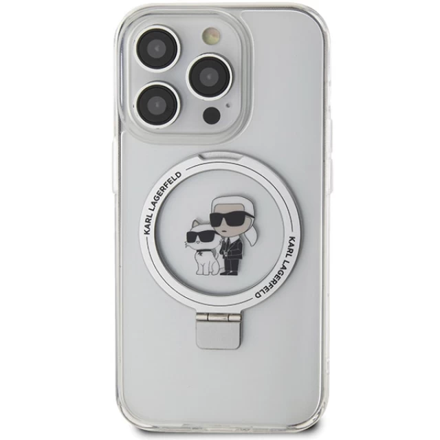 Чехол Karl Lagerfeld Ring Stand Karl&Choupette для iPhone 13 Pro Max White with MagSafe (KLHMP13XHMRSKCH)