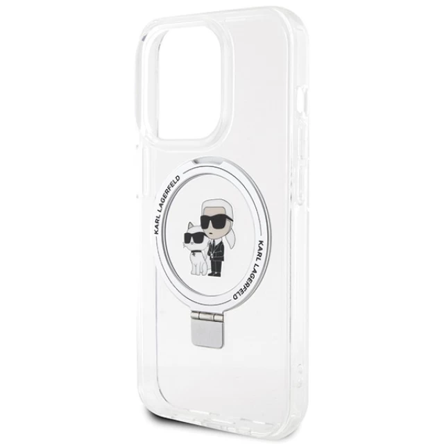 Чохол Karl Lagerfeld Ring Stand Karl&Choupette для iPhone 13 Pro Max White with MagSafe (KLHMP13XHMRSKCH)