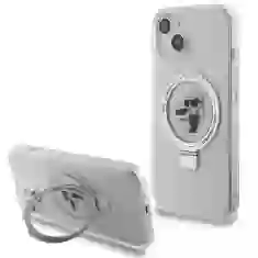Чехол Karl Lagerfeld Ring Stand Karl&Choupette для iPhone 15 | 14 | 13 White with MagSafe (KLHMP14SHMRSKCH)