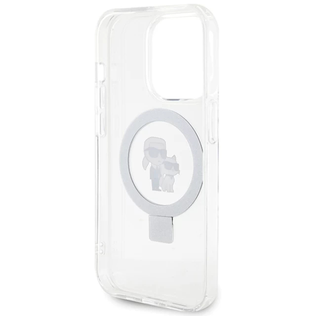 Чехол Karl Lagerfeld Ring Stand Karl&Choupettte для iPhone 14 Pro White with MagSafe (KLHMP15LHMRSKCH)
