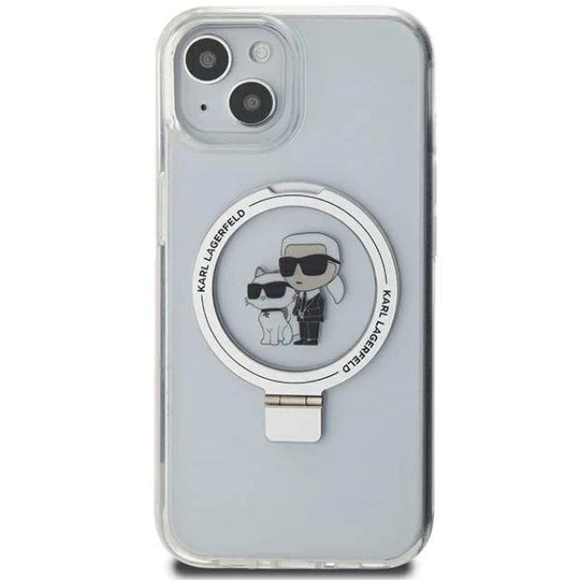 Чехол Karl Lagerfeld Ring Stand Karl&Choupettte для iPhone 15 White with MagSafe (KLHMP15SHMRSKCH)