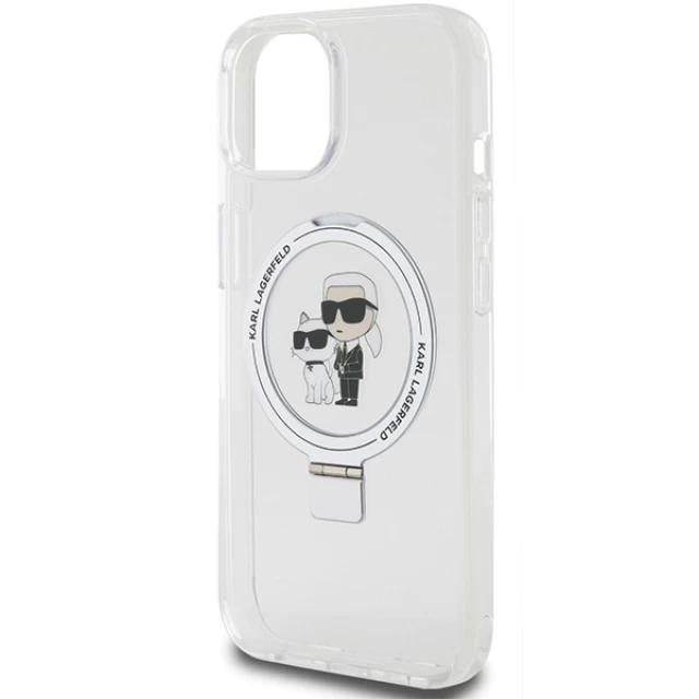 Чехол Karl Lagerfeld Ring Stand Karl&Choupettte для iPhone 15 White with MagSafe (KLHMP15SHMRSKCH)