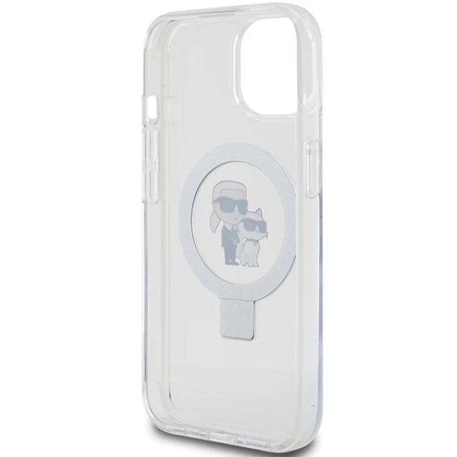 Чехол Karl Lagerfeld Ring Stand Karl&Choupettte для iPhone 15 White with MagSafe (KLHMP15SHMRSKCH)