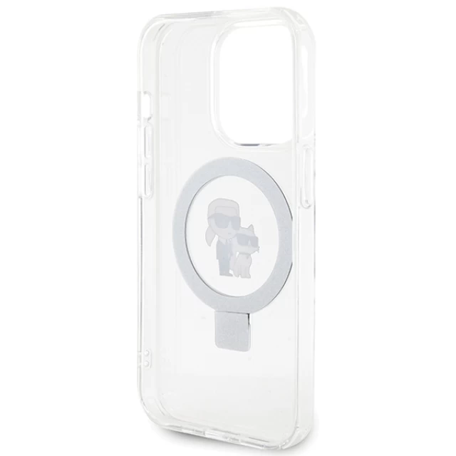 Чехол Karl Lagerfeld Ring Stand Karl&Choupettte для iPhone 15 Pro Max White with MagSafe (KLHMP15XHMRSKCH)