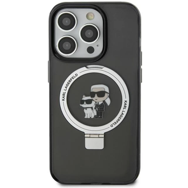 Чохол Karl Lagerfeld Ring Stand Karl&Choupette для iPhone 11 | XR Black with MagSafe (KLHMN61HMRSKCK)