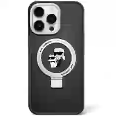 Чехол Karl Lagerfeld Ring Stand Karl&Choupettte для iPhone 13 Pro Black with MagSafe (KLHMP13LHMRSKCK)
