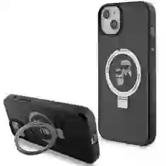 Чохол Karl Lagerfeld Ring Stand Karl&Choupettte для iPhone 15 Black with MagSafe (KLHMP15SHMRSKCK)