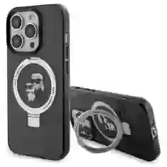Чехол Karl Lagerfeld Ring Stand Karl&Choupettte для iPhone 15 Pro Black with MagSafe (KLHMP15LHMRSKCK)