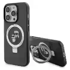 Чохол Karl Lagerfeld Ring Stand Karl&Choupettte для iPhone 15 Pro Max Black with MagSafe (KLHMP15XHMRSKCK)