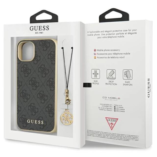 Чехол Guess 4G Charms Collection для iPhone 14 Grey (GUHCP14SGF4GGR)