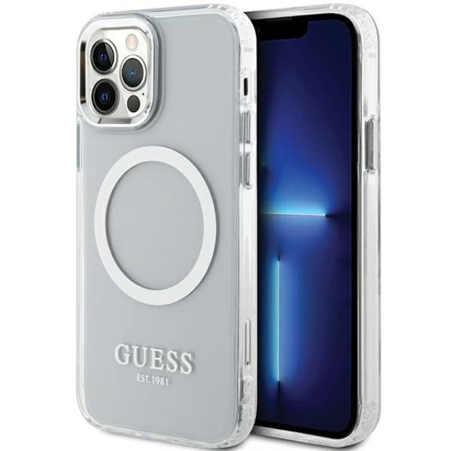 Чехол Guess Metal Outline для iPhone 12 | 12 Pro Silver with MagSafe (GUHMP12MHTRMS)