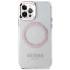 Чехол Guess Metal Outline для iPhone 12 | 12 Pro Pink with MagSafe (GUHMP12MHTRMP)