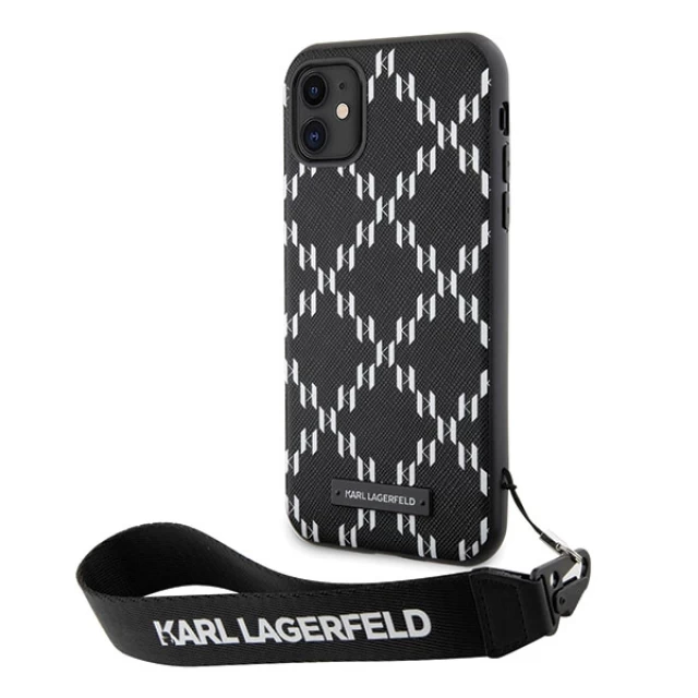 Чехол Karl Lagerfeld Monogram Losange Saffiano для iPhone 11 | XR Black (KLHCN61SAKLMBSK)