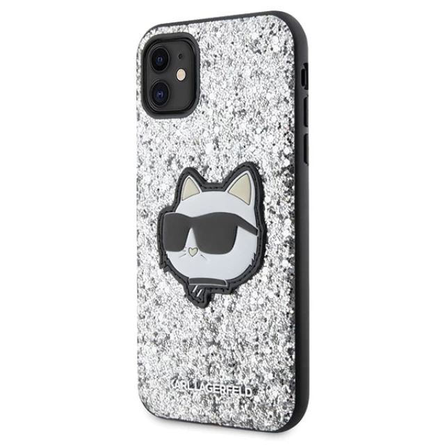 Чохол Karl Lagerfeld Glitter Choupette Patch для iPhone 11 | XR Silver (KLHCN61G2CPS)