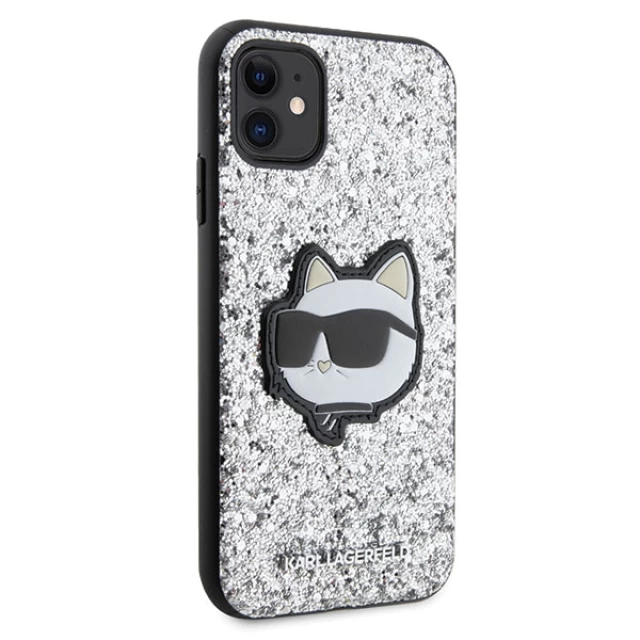Чехол Karl Lagerfeld Glitter Choupette Patch для iPhone 11 | XR Silver (KLHCN61G2CPS)