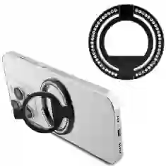 Кольцо-держатель Guess Ring Stand для смартфона Black Rhinestone with MagSafe (GUMRSALDGK)