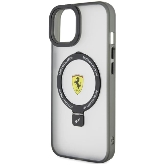 Чохол Ferrari Ring Stand 2023 Collection для iPhone 15 Plus | 14 Plus Black with MagSafe (FEHMP15MUSCAK)