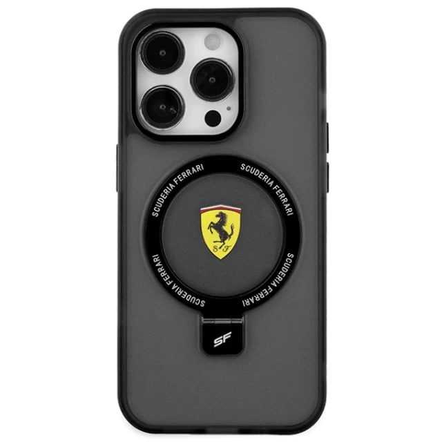 Чехол Ferrari Ring Stand 2023 Collection для iPhone 15 Pro Black with MagSafe (FEHMP15LUSCAK)