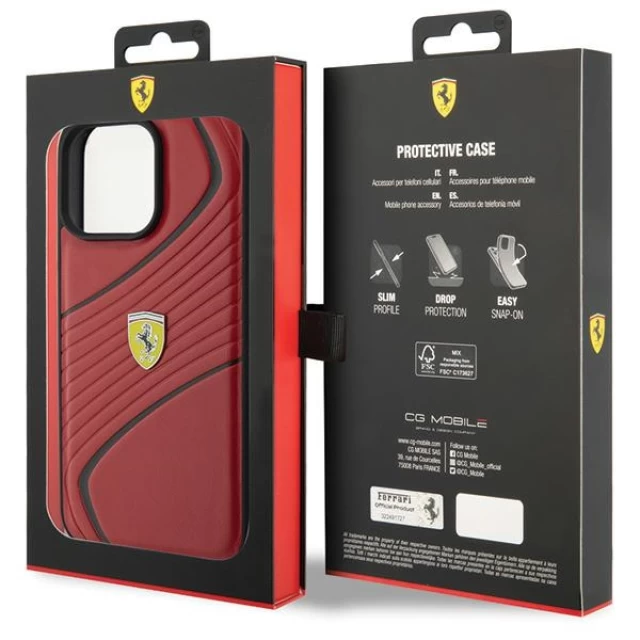 Чехол Ferrari Twist Metal Logo для iPhone 15 Pro Max Red (FEHCP15XPTWR)