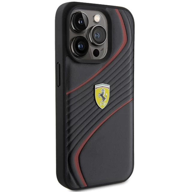Чехол Ferrari Twist Metal Logo для iPhone 15 Pro Black (FEHCP15LPTWK)
