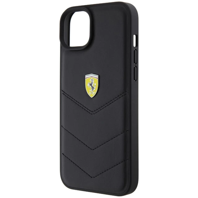 Чохол Ferrari Quilted Metal Logo для iPhone 15 Plus Black (FEHCP15MRDUK)
